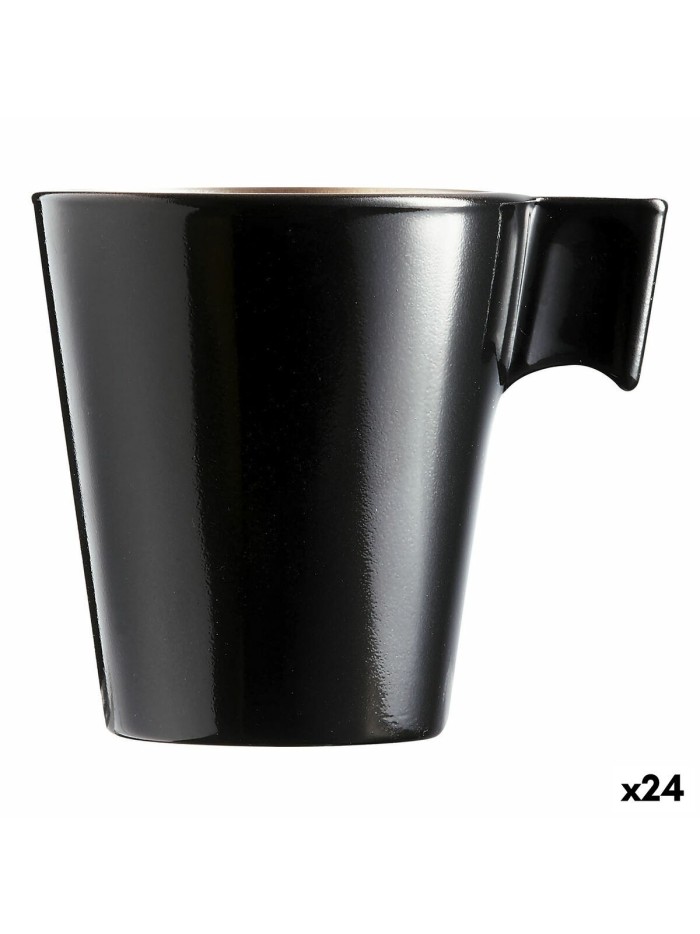 Mug Luminarc Flashy Black 80 ml Bicoloured Glass (24 Units)