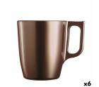 Taza Mug Luminarc Flashy Marrón 250 ml Vidrio (6 Unidades)