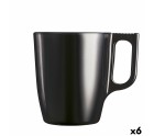 Mug Luminarc Flashy Black 250 ml Glass (6 Units)