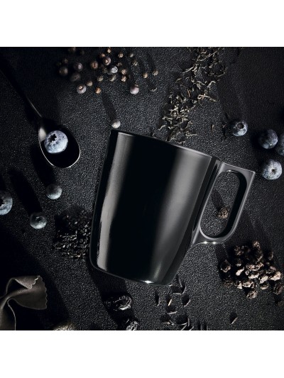 Taza Mug Luminarc Flashy Negro 250 ml Vidrio (6 Unidades)