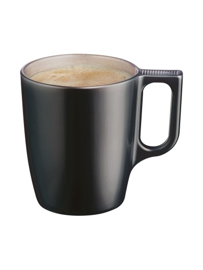 Mug Luminarc Flashy Black 250 ml Glass (6 Units)