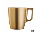 Taza Mug Luminarc Flashy Dorado Vidrio 250 ml (6 Unidades)