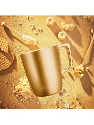 Mug Luminarc Flashy Golden Glass 250 ml (6 Units)