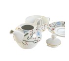 Juego de Tetera DKD Home Decor Porcelana Azul Terracota Blanco Amarillo (3 Unidades)
