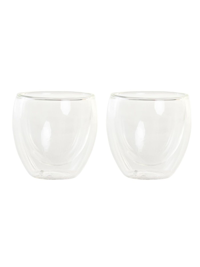 Set of glasses DKD Home Decor Transparent Crystal Borosilicate Glass 100 ml 2 Pieces