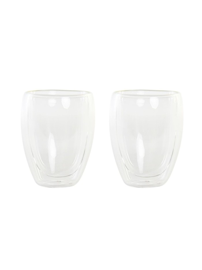 Set de Vasos DKD Home Decor Transparente Cristal Vidrio de Borosilicato 380 ml 2 Piezas