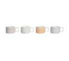 Piece Coffee Cup Set DKD Home Decor Yellow Blue White Red Metal Bamboo Dolomite 260 ml 4 Pieces