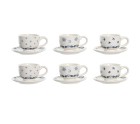 Juego de Tazas con Platos DKD Home Decor Azul Blanco Metal Dolomita 180 ml 20 x 18 x 20 cm