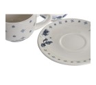 Juego de Tazas con Platos DKD Home Decor Azul Blanco Metal Dolomita 180 ml 20 x 18 x 20 cm