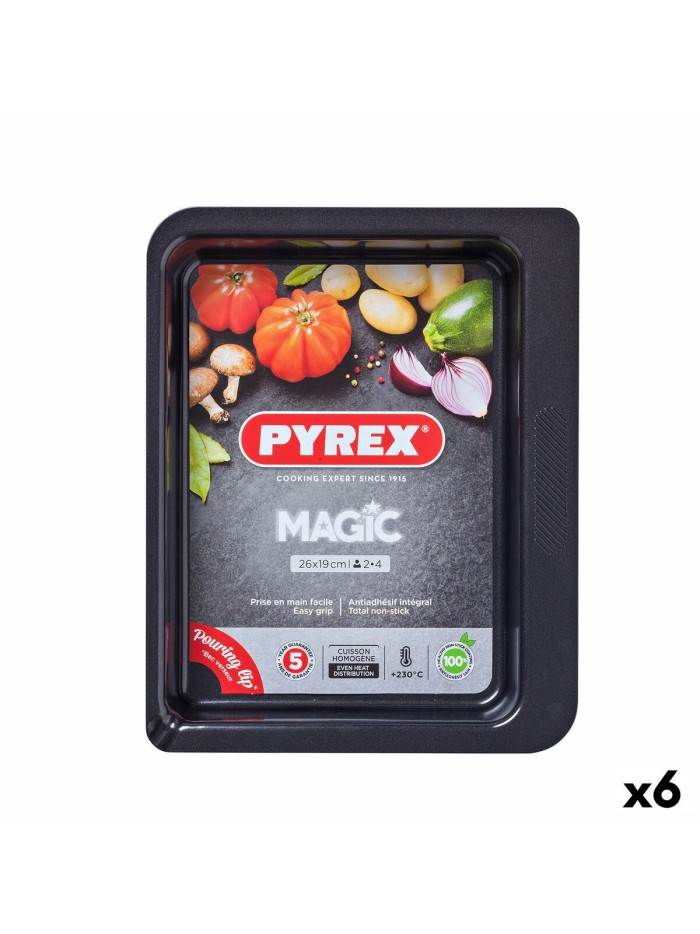 Oven Dish Pyrex Magic Rectangular 26 x 18 cm Metal 6 Units