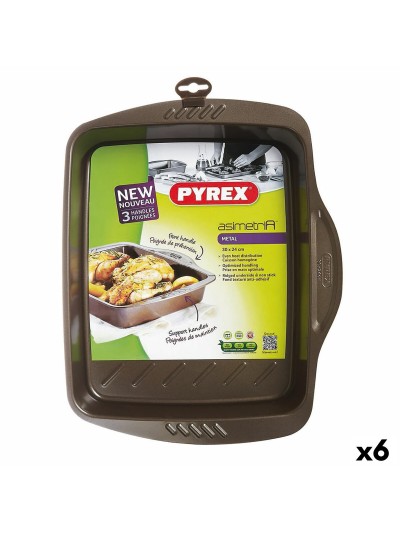 Plat de Four Pyrex Asimetria Rectangulaire Métal 30 x 24 cm (6 Unités)