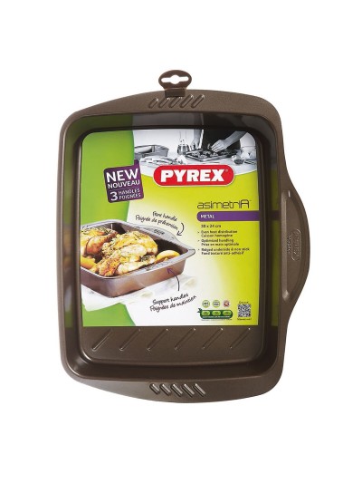 Oven Dish Pyrex Asimetria Rectangular Metal 30 x 24 cm (6 Units)