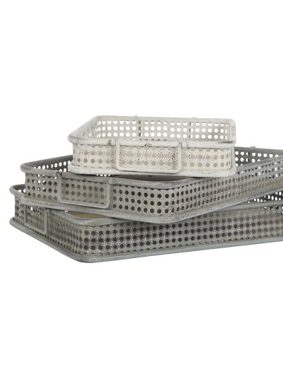 Set of trays DKD Home Decor 53 x 38 x 8 cm Metal Multicolour (3 Units)