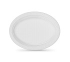 Set of reusable plates Algon White 27 x 21 cm Plastic Oval 6 Units