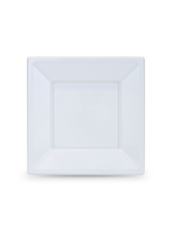 Set of reusable plates Algon Squared Plastic 18 cm 12 Units