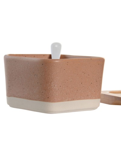 Set de Aperitivo DKD Home Decor 26 x 9 x 4 cm Porcelana Multicolor Bambú 8 Piezas Escandinavo