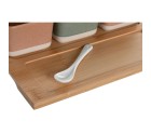 Set de Aperitivo DKD Home Decor 26 x 9 x 4 cm Porcelana Multicolor Bambú 8 Piezas Escandinavo