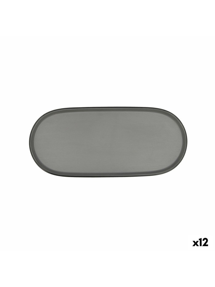 Snack tray Bidasoa Gio Grey Plastic 28 x 12 cm (12 Units)
