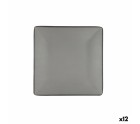 Flat Plate Bidasoa Gio Grey Plastic 21,5 x 21,5 cm (12 Units)