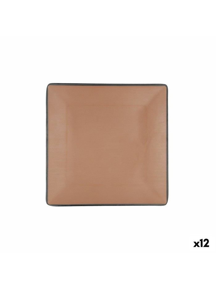 Flat plate Bidasoa Gio 21,5 x 21,5 cm Brown Plastic