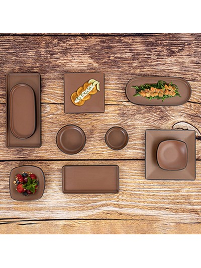Snack tray Bidasoa Gio Brown Plastic 28 x 12 cm (12 Units)