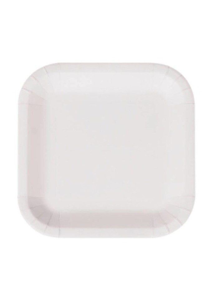 Plate set Algon White Cardboard Disposable Squared 26 cm 25 Units