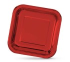 Set de Platos Algon Cuadrado Cartón Desechables 23 x 23 x 1,5 cm Rojo 10 Unidades