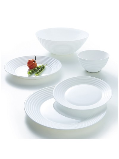 Dinnerware Set Luminarc Harena White Glass 19 Pieces