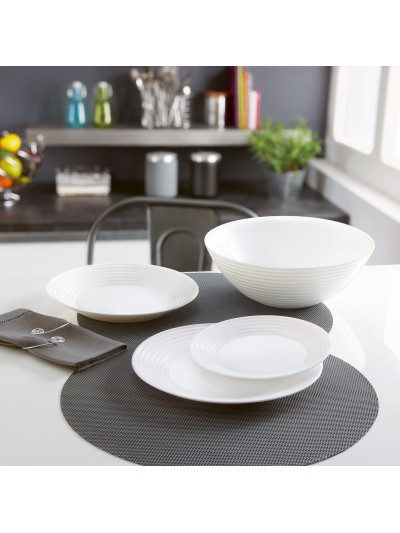 Dinnerware Set Luminarc Harena White Glass 19 Pieces