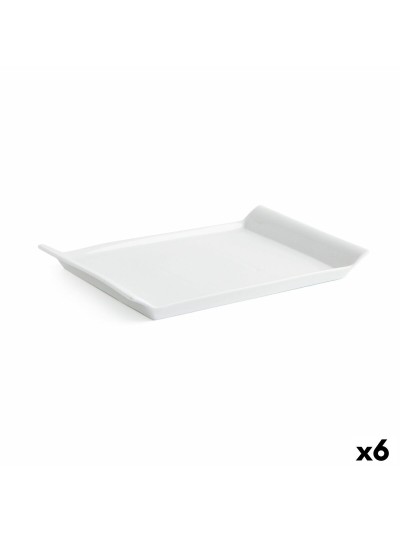 Bandeja de Aperitivos Quid Gastro Fresh 26 x 18 cm Cerámica Blanco (6 Unidades)