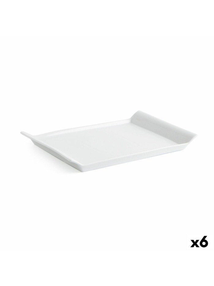 Snack tray Quid Gastro Fresh 26 x 18 cm Ceramic White (6 Units)