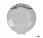 Flat plate Ø 24,4 cm Black White Porcelain Paste (10Units)