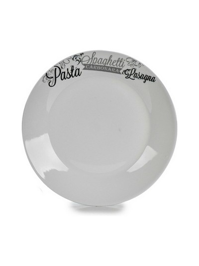 Flat plate Ø 24,4 cm Black White Porcelain Paste (10Units)