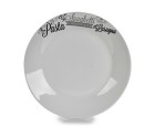 Plato Llano Ø 24,4 cm Negro Blanco Porcelana Pasta (10 Unidades)