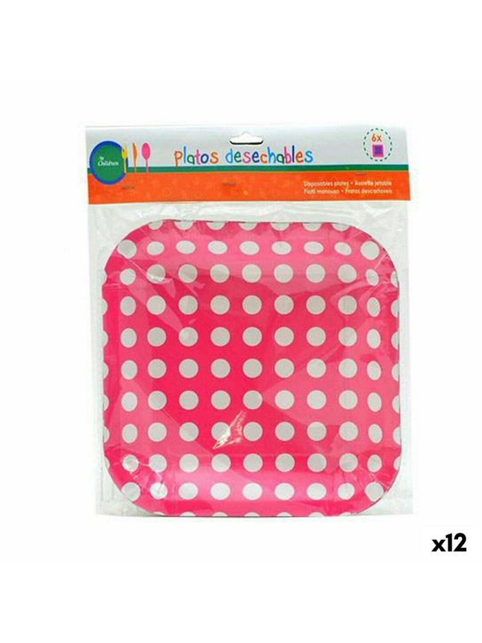 Service de vaisselle Points Jetable 24 x 2 x 19 cm (12 Unités)