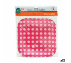 Set de Platos Puntos Desechable 24 x 2 x 19 cm (12 Unidades)