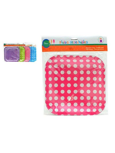 Service de vaisselle Points Jetable 24 x 2 x 19 cm (12 Unités)