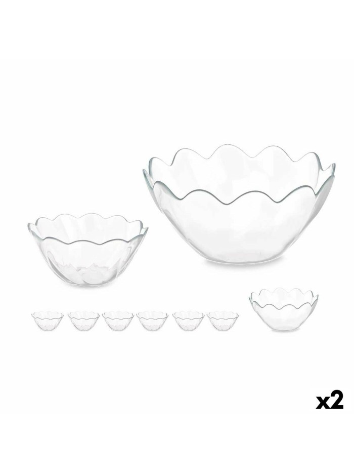 Set of bowls Hasir Transparent Glass (2 Units)