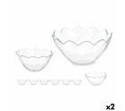 Set of bowls Hasir Transparent Glass (2 Units)