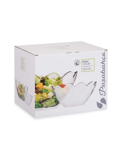 Set of bowls Hasir Transparent Glass (2 Units)