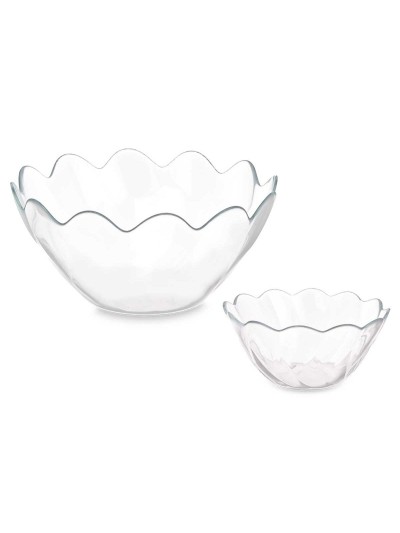 Set of bowls Hasir Transparent Glass (2 Units)