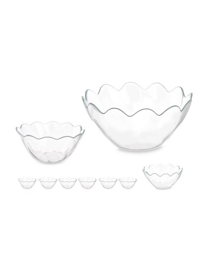 Set of bowls Hasir Transparent Glass (2 Units)