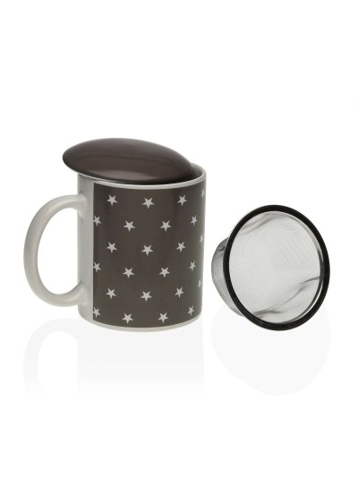 Taza con Filtro para Infusiones Versa Estrellas Porcelana Acero