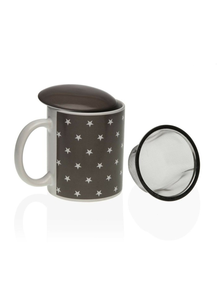 Taza con Filtro para Infusiones Versa Estrellas Porcelana Acero