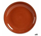 Flat Plate Baked clay 23 x 2 x 23 cm Meat (10 Units)