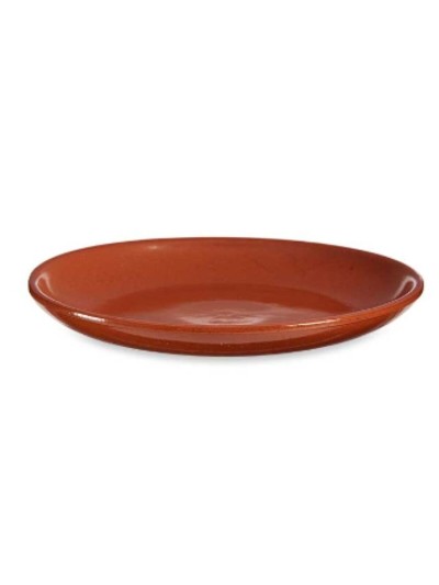 Plato Llano Barro cocido 23 x 2 x 23 cm Carne (10 Unidades)
