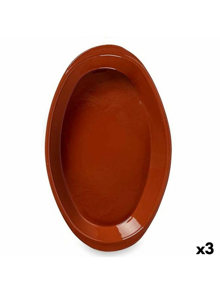 Oven Dish Baked clay 3 Units 45 x 6,5 x 27 cm