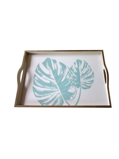 Plateau Versa Shelly Bleu Bois MDF 30 x 5 x 45 cm