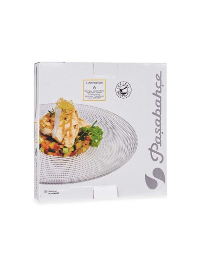 Plate set Generation Ø 27 cm Transparent Glass (4 Units)