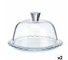 Lunch box Petite Patisserie Waves Transparent Glass 26,4 x 15,5 x 26,4 cm (2 Units)